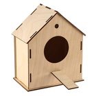 Деревянный скворечник - кормушка для птиц, закрытая - Фото 2
