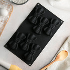 Форма для выпечки «Бантики», 20,5×10,5 cм, 6 ячеек (5,5×3×1,2 см), цвет чёрный 4911312