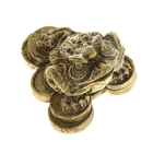 Нэцкэ бронза "Жаба на монетах" 4,5 х 3,8 х 3,5 см - Фото 1