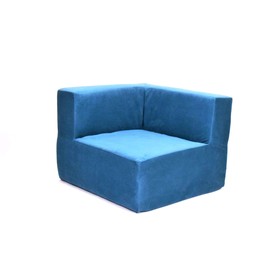 Кресло угловое - модуль «Тетрис», размер 80 х 80 см, цвет синий, велюр
