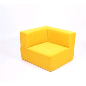 Кресло угловое - модуль «Тетрис», размер 80 х 80 см, цвет жёлтый, велюр