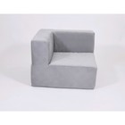 Кресло угловое - модуль «Тетрис», размер 80 х 80 см, цвет серый, велюр - фото 733538184
