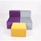 Кресло угловое - модуль «Тетрис», размер 80 х 80 см, цвет серый, велюр - фото 733538186