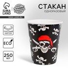 Стакан одноразовый бумажный «Пират», 250 мл - Фото 1