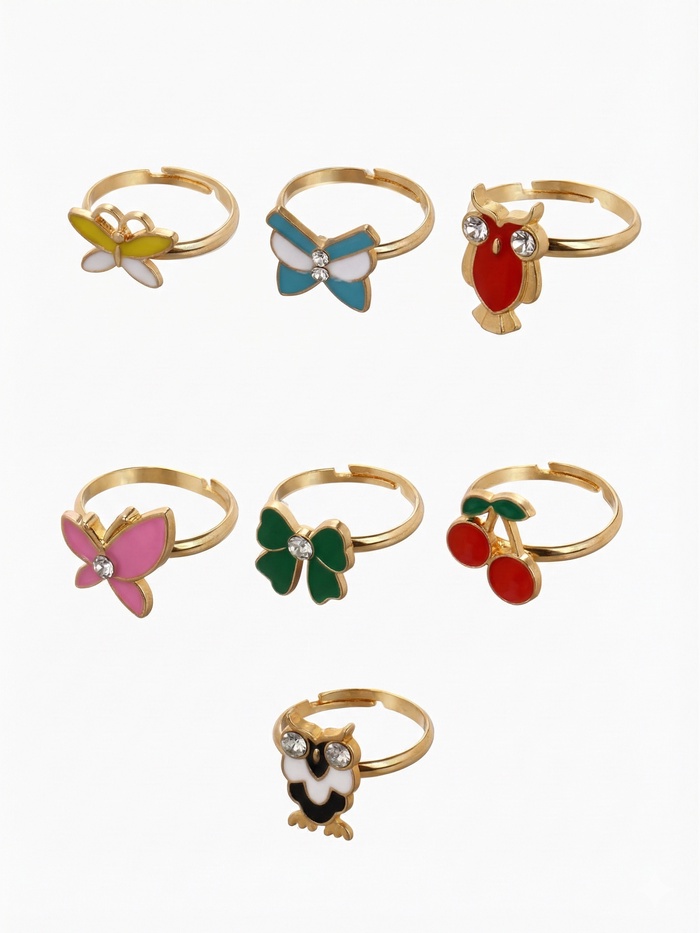 Кольцо «Выбражулька. Бантики и Вишня», эмаль, форма МИКС, цвет МИКС, безразмерное