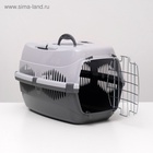 Переноска для животных до 12 кг «Пижон», 49×33×32 см, металлическая дверь, пластик, серая - Фото 11