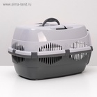 Переноска для животных до 12 кг «Пижон», 49×33×32 см, металлическая дверь, пластик, серая - Фото 4