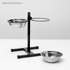 Подставка с мисками, 2×1 л, высота 40 см, разборная, чёрная - Фото 5