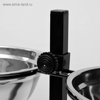 Подставка с мисками, 2×2 л, высота 50 см, разборная, чёрная - Фото 4