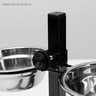 Подставка с мисками, 2×350 мл, высота 30 см, разборная, чёрная - Фото 5