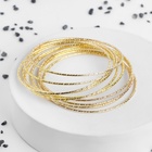 Браслет металл «Каркас» тонкая нить, набор 10 штук, цвет золото, 6.5 см - Фото 5