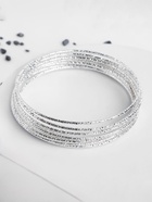 Браслеты металл «Каркас. Тонкая нить», набор 10 шт., цвет серебро, 6.5 см - фото 59318132