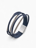 Браслет кожа «На магните» три дуги, цвет тёмно-синий, 18.5 см - Фото 1