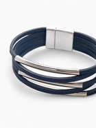 Браслет кожа «На магните» три дуги, цвет тёмно-синий, 18.5 см - Фото 3