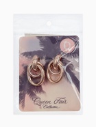 Серьги металл «Геометрия» овалы на кольце, цвет розовое золото - Фото 6