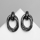 Серьги металл «Геометрия» овалы переплетённые, цвет серый металл - Фото 2