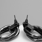 Серьги металл «Геометрия» овалы переплетённые, цвет серый металл - Фото 3