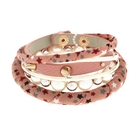 Браслет-кольца 6 колец "Нежность с шипами", цвет розово-белый - Фото 1