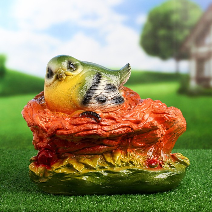 Садовая фигура "Птица в гнезде" 23х24см - Фото 1