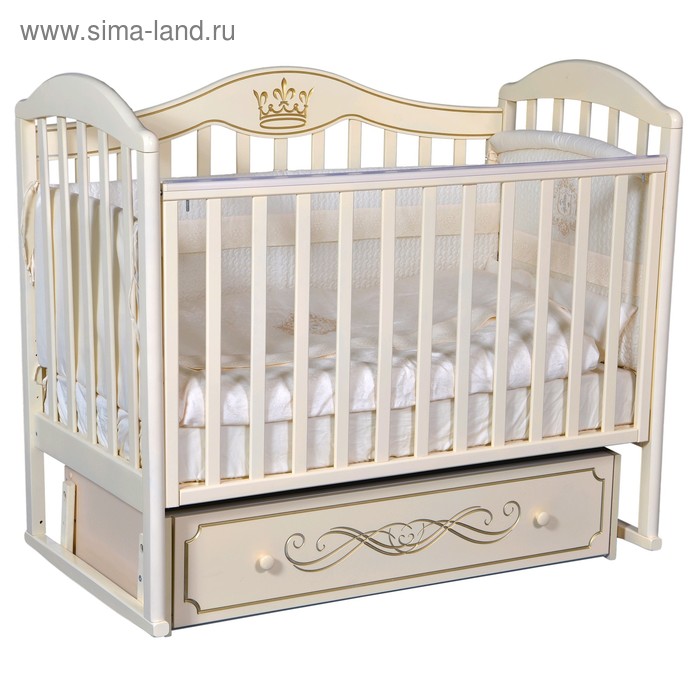 Кроватка «Антел» Anita-999, универсальный маятник, ящик, цвет слоновая кость