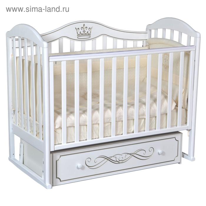 Кроватка «Антел» Anita-999, универсальный маятник, ящик, цвет белый