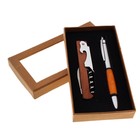Набор подарочный 2в1: ручка, открывалка-нож-штопор, коричневый - Фото 1