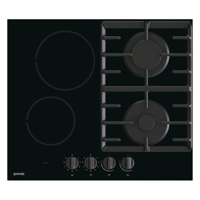 Варочная поверхность Gorenje GCE691BSC, комбинированная, 4 конфорки, 60 см, Hi-Light, чёрная