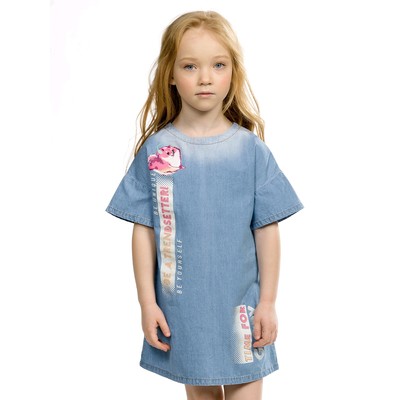 Платье для девочек, рост 98 см, цвет голубой