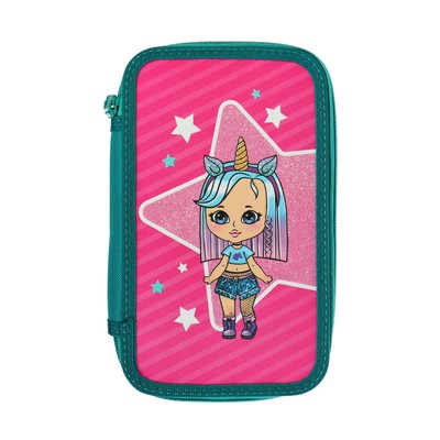 Пенал 2 секции 125 х 205, ламинированный картон Calligrata, «Девочка»