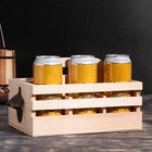 Ящик для пива 27×18×18.5 см  с открывашкой, под 6 бутылок, деревянный - фото 1308556