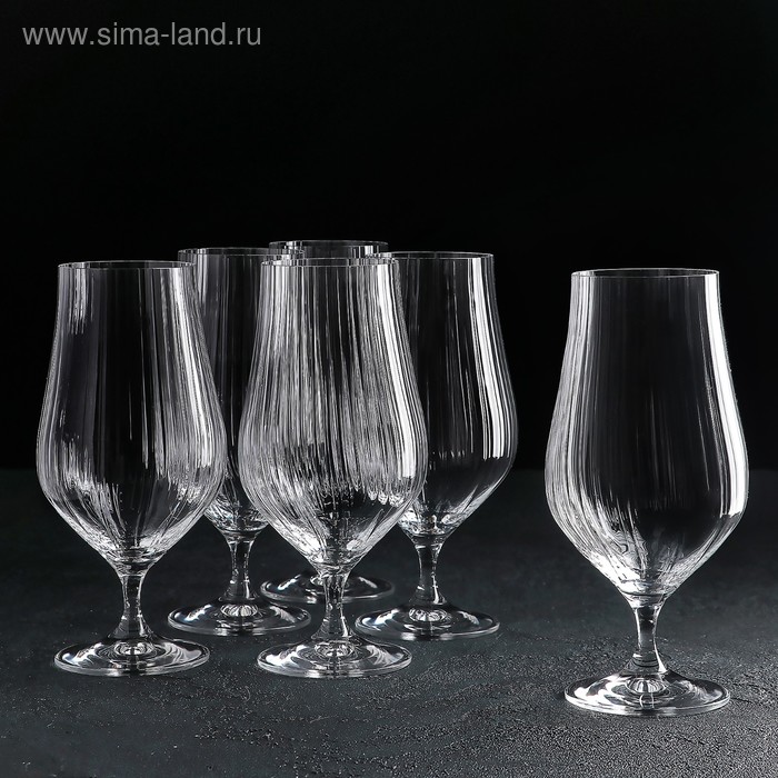 Набор стеклянных бокалов для пива «Тулипа», 540 мл, 6 шт. - Фото 1