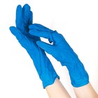 Перчатки латексные неопудренные Connect High Risk, размер S, смотровые, нестерильные, текстурированные, цена за 1 шт, 50 шт/уп, цена за 1 шт, цвет синий - Фото 3