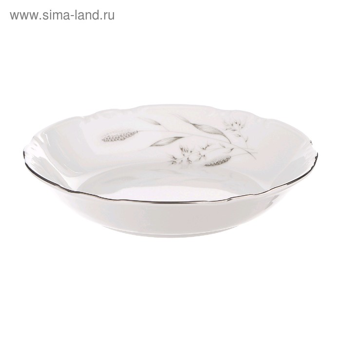 Тарелка для супа Constance, декор «Серебряные колосья, отводка платина», 19 см - Фото 1