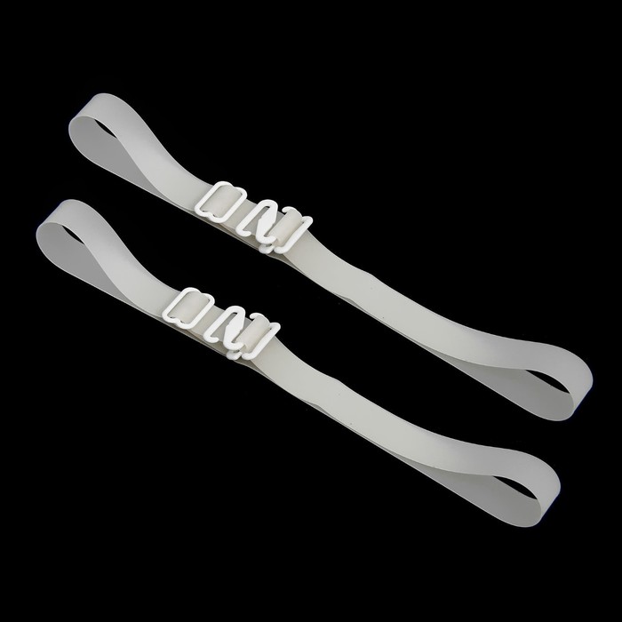 Бретели силиконовые, 1 см, 37 см, пара, цвет матовый белый - Фото 1