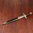Сув-ое оружие кортик ножны металл золотой орел в виде упора рукояти огранка на ножнах 39 см - Фото 3