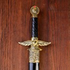 Сув-ое оружие кортик ножны металл золотой орел в виде упора рукояти огранка на ножнах 39 см - фото 8642322