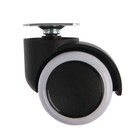 Колесная опора 38?38?1.5, d=50 мм, с площадкой резиновый ход, белая (комплект 5 шт) - фото 35816341