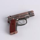 Зажигалка газовая для курения «Пистолет», металлическая, с фонариком, пьезо. 7×8 см - Фото 4