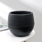 Горшок для цветов с поддоном «Япония», 2 л, пластиковый, графитовый - Фото 2