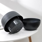 Горшок для цветов с поддоном «Япония», 2 л, пластиковый, графитовый - Фото 4