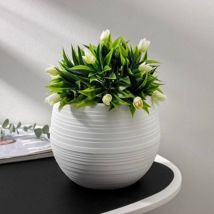 Горшок для цветов «Япония», 2 л, пластиковый, белый - Фото 1