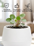 Горшок цветочный «Япония», 2 л, d=18 см, h=15 см, пластиковый, с поддоном, белый - Фото 3