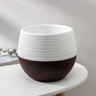 Горшок для цветов с поддоном «Япония», 2 л, пластиковый, белый / коричневый - Фото 2