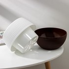 Горшок для цветов с поддоном «Япония», 2 л, пластиковый, белый / коричневый - Фото 3