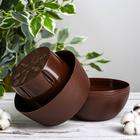 Горшок для цветов c поддоном «Япония», 2 л, цвет тёмно-коричневый - фото 26339009