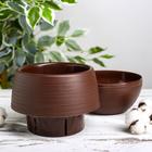 Горшок для цветов c поддоном «Япония», 2 л, цвет тёмно-коричневый - фото 26339010