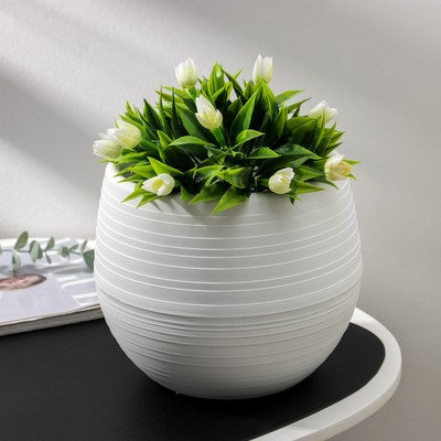 Горшок для цветов «Япония», 3 л, пластиковый, белый