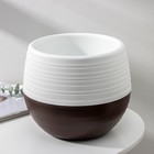 Горшок для цветов «Япония», 3 л, белый-тёмно-коричневый - Фото 2