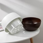 Горшок для цветов «Япония», 3 л, белый-тёмно-коричневый - Фото 3