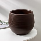 Горшок для цветов с поддоном «Япония», 3 л, тёмно-коричневый - Фото 2